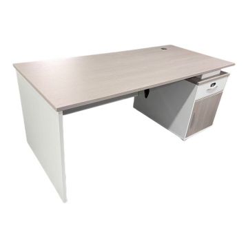 Birou Armadi cu dulap, Pako World, Alb-Sonoma, 180x80x75 cm