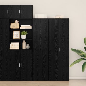 Bufet din stejar negru 45x42.5x185 cm Lemn prelucrat