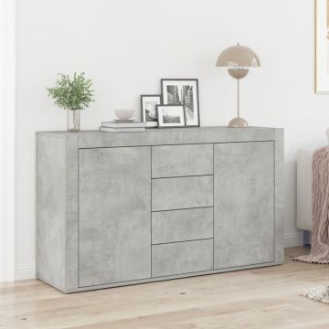 Bufet Gri Beton Lemn Prelucrat 120 x 36 x 69 cm Depozitare