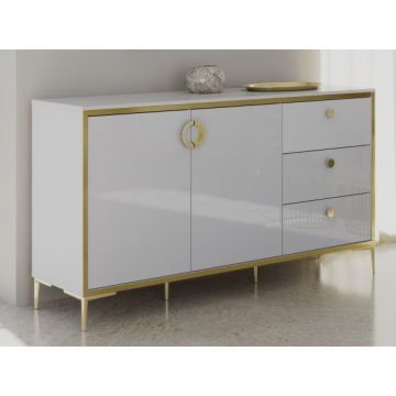 Bufet Mic Glamour Alb Si Alb Super Lucios, 159.2 Cm