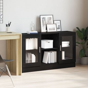 bufet negru 120x30,5x70 cm din lemn