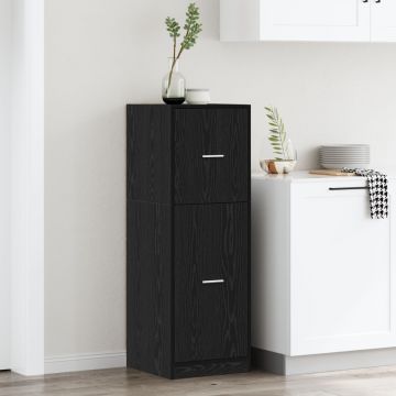 Cabinet de farmacist Negru Stejar 40x41x118 cm Lemn îmbinat