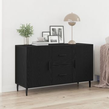 Constatator Negru Stejar 100x36x60 cm din Lemn Ingineresc
