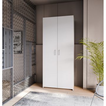 Dulap 2 Usi Ecobest Alb, 79.7 x 190.5 Cm