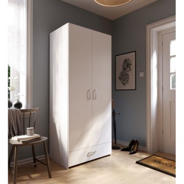 Dulap 2 Usi Si 1 Sertar Ecobest Alb, 79.7 Cm