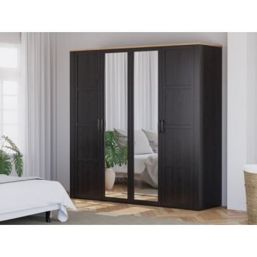 Dulap 4 Usi Blackhit, Stejar Riviera Si Stejar Cabezone, 215,9 Cm