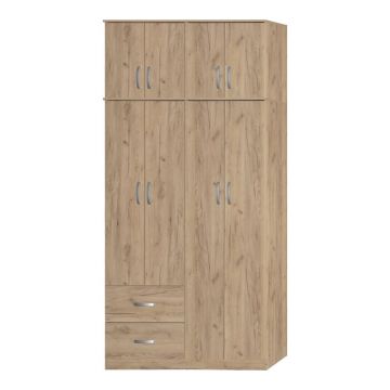 Dulap 4 usi cu 2 sertare si etajera Zelia Maro 120x42x240 cm Dulap 4 usi cu 2 sertare si etajera Zelia Maro 120x42x240 cm