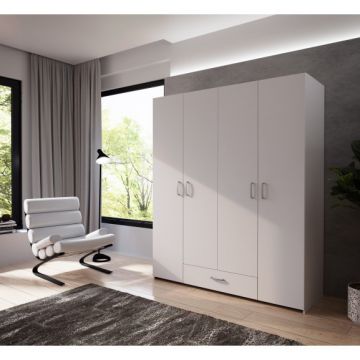 Dulap 4 Usi Ecobest Alb, 159.1 Cm