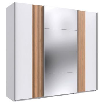 Dulap Cu Uși Culisante, 225/208/64 cm, alb, stejar Artisan