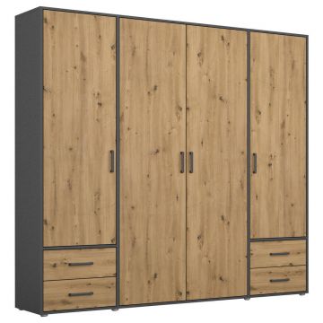 DULAP CU UȘI ROTATIVE gri, stejar Artisan