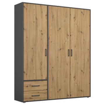 DULAP CU UȘI ROTATIVE gri, stejar Artisan