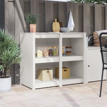 Dulap de bucătărie exterior Alb 106x55x92 cm din lemn masiv de pin