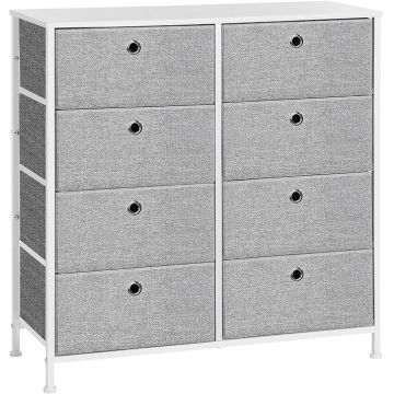 Dulap de depozitare, Songmics, Gri-Alb, 30 x 80 x 81.5 cm
