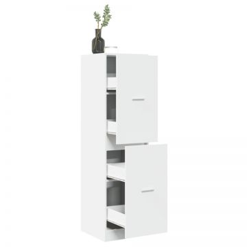 Dulap de farmacie, alb, 40x41x144,5 cm, lemn prelucrat