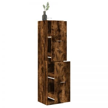 Dulap de farmacie stejar fumuriu, 40x41x174,5cm, lemn prelucrat