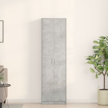 Dulap Gri Concret 55x25x189 cm din Lemn Ingineresc