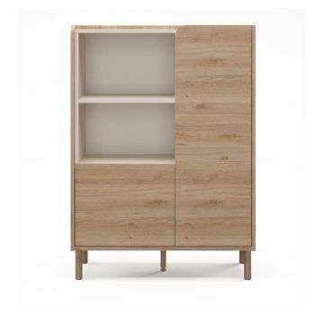 Dulap în culoare naturală cu aspect de lemn de stejar 90x125x40 cm Monza – Marckeric