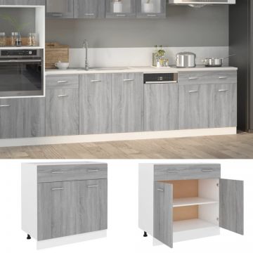 Dulap inferior cu sertar “Lyon” gri sonoma 80x46x81,5cm