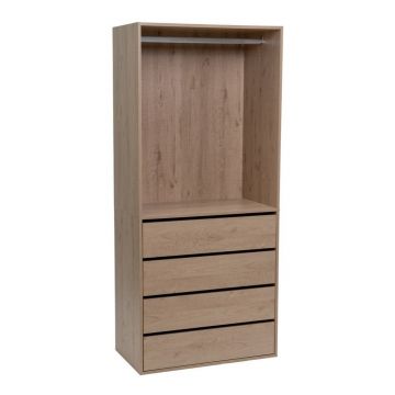 Dulap modular în culoare naturală deschis cu aspect de lemn de stejar 80x180x45 cm Modular – Casa Selección