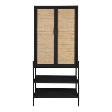 Dulap negru din lemn de brad 70x160x36 cm Yasu – Dutchbone Dulap negru din lemn de brad 70x160x36 cm Yasu – Dutchbone