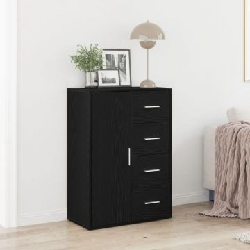 Dulap Negru din Stejar 60x31x84 cm Lemn Prelucrat