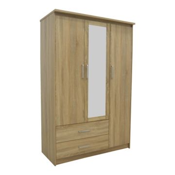 Dulap Olympus, Pako World, 3 usi, Stejar, 120x57x183 cm