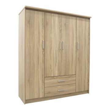 Dulap Olympus, Pako World, 4 usi, Stejar, 159x57x183 cm