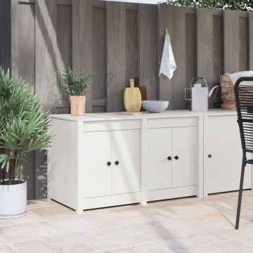 Dulap pentru bucătărie de exterior Alb 106x55x64 cm Lemn de pin solid
