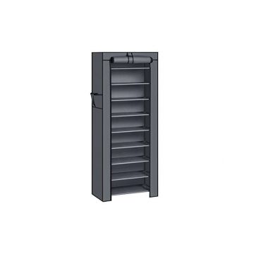 Dulap pliabil, Songmics, Negru, RXJ10H, 58 x 28 x 160 cm