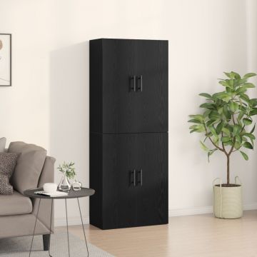 Dulapuri 2 piese Stejar Negru 69,5x34x180 cm Lemn prelucrat