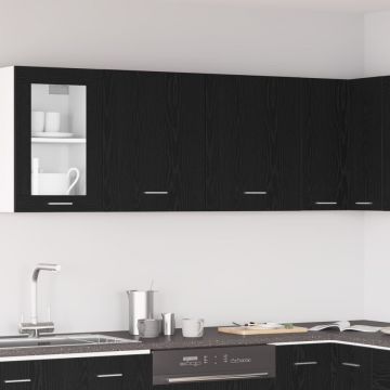 Dulapuri Suspendate - 2 Pachete - Stejar Negru, 100x31x60 cm - Fabricate din Lemn Prelucrat