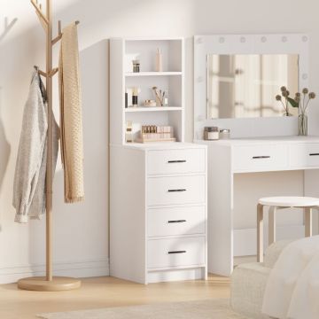 Highboard Alb 40x41x135 cm Lemn prelucrat