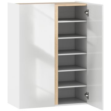 HOMCOM Chiosc pentru pantofi cu funcție de închidere blândă, design cu 6 niveluri fără mânere, susține până la 18 perechi, pentru hol, zona de intrare, lemn, Alb | Aosom Romania