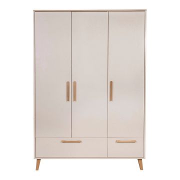 Șifonier de copii crem/în culoare naturală cu aspect de lemn de stejar 138x200x55 cm Jil – Roba