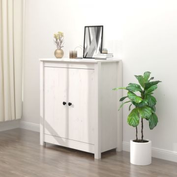 Servantă, alb, 70x35x80 cm, lemn masiv de pin