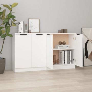 Servante, 2 piese, alb, 60x30x70 cm, lemn prelucrat