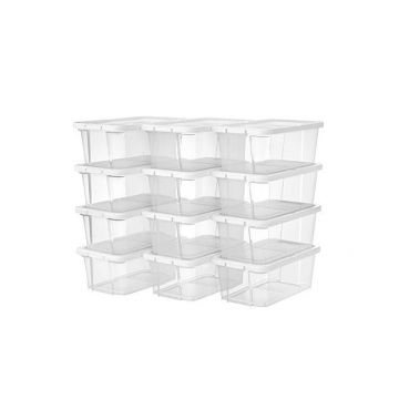 Set 12 Cutii de Depozitare Pantofi Model Davion, Transparent