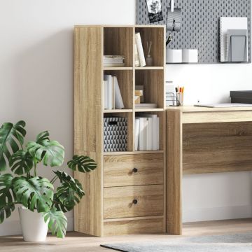 Unitate de rafturi din stejar Sonoma Stejar Sonoma MDF Mari