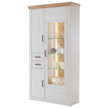 Vitrină, culoare lemn stejar, culoare coconar