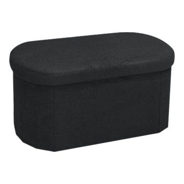 Bancuta hol cufar cu depozitare Ottoman Otto boucle Gri inchis 76x38x38 cm