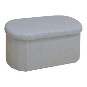 Bancuta hol cufar cu depozitare Ottoman Otto boucle Ivoar 76x38x38 cm