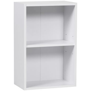 Biblioteca din lemn HOMCOM, cu raft, 40x24x61 cm, alba | Aosom Romania