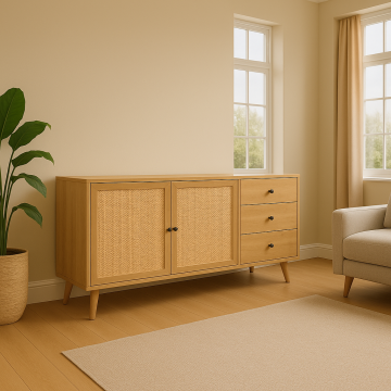 Consola Oslo Sonoma - Negru, 150x39x79 cm