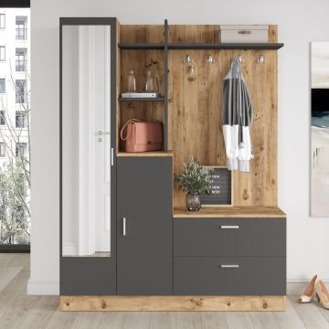 Cuier cu pantofar Cripsi, Alb - Crem, 140x182x37 cm