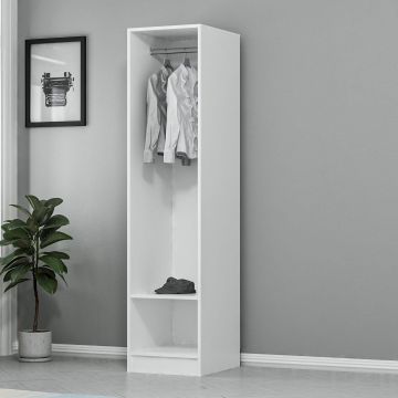 Cuier cu Pantofar Kale 190, Alb, 45x190x52 cm