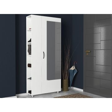 Cuier cu pantofar Meyra, Alb, 80x185x29 cm