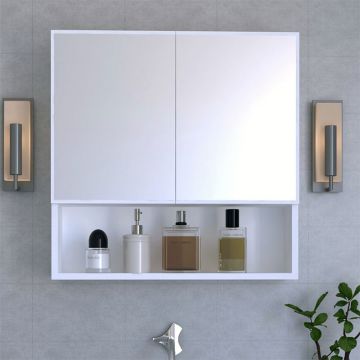 Dulap baie cu oglinda Zante alb 70x17x70cm