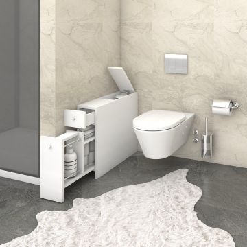 Dulap de baie Smart cu Loc de depozitare, Alb, 19x55x60 cm