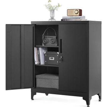 Dulap de depozitare din metal, Songmics, Gri, 80 x 40 x 180 cm