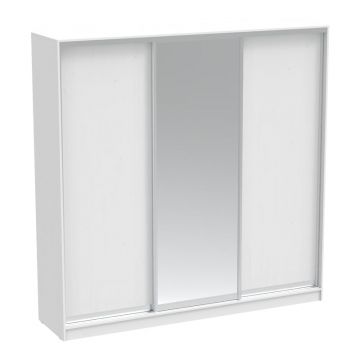 Dulap dormitor cu 2 usi glisante cu oglinda Aparador, Alb, 240x60x240 cm